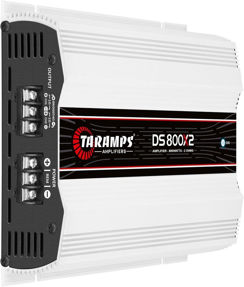 Taramp's DS 800x2 2 أوم 800 وات RMS قناتين 400 وات 2 أوم، قابلة للجسر مع 800 وات عند 4 أوم، مضخم صوت رقمي للسيارات، تقاطع كامل النطاق تمرير عالي/منخفض ثابت، نظام فئة D - Image 2