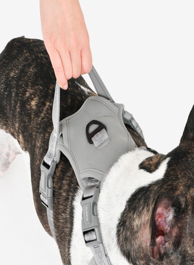 بوبيا سرج كلاب من نوع Puppia Jarek، مريح ومتين، بمقبض قابل للتعديل حول الرقبة والصدر، مناسب للكلاب الصغيرة والمتوسطة الحجم - رمادي - مقاس XL - Image 5