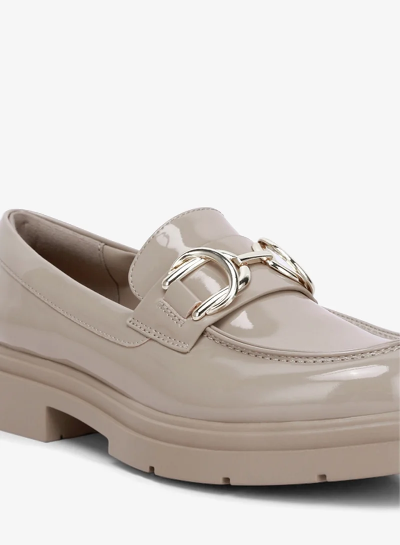 London Rag Natural Horsebit Embellished Platform Loafers in Natural for Women | Best Price UAE