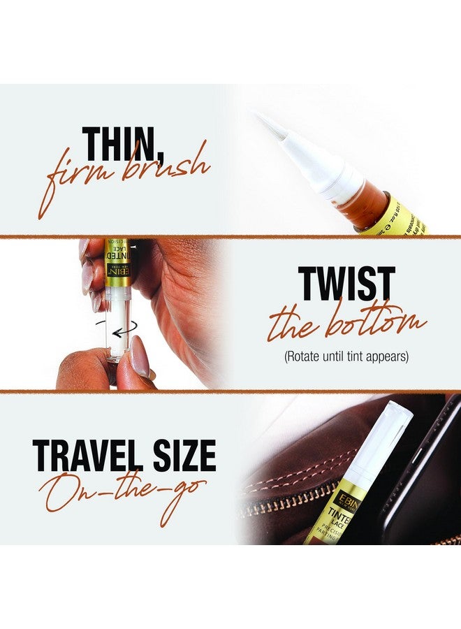 إيبن نيويورك قلم تقسيم دقيق من الدانتيل الملون، بني غامق متوسط، 0.105 أونصة - صبغة دانتيل للشعر المستعار مع فرشاة، سهل الاستخدام، تركيبة تدوم طويلاً، يمتزج بشكل طبيعي، لمسة نهائية سلسة - Image 4