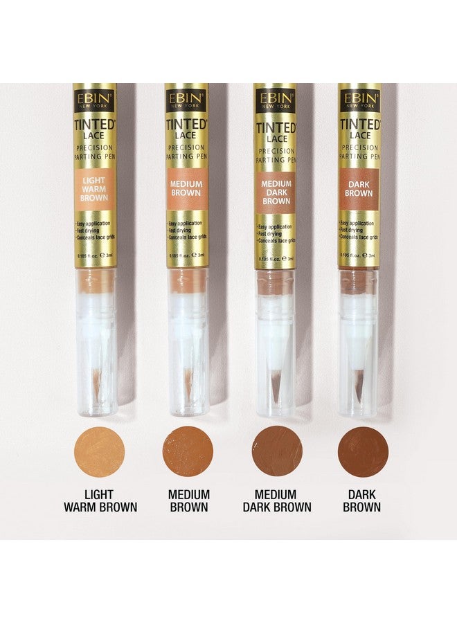 إيبن نيويورك قلم تقسيم دقيق من الدانتيل الملون، بني غامق متوسط، 0.105 أونصة - صبغة دانتيل للشعر المستعار مع فرشاة، سهل الاستخدام، تركيبة تدوم طويلاً، يمتزج بشكل طبيعي، لمسة نهائية سلسة - Image 5