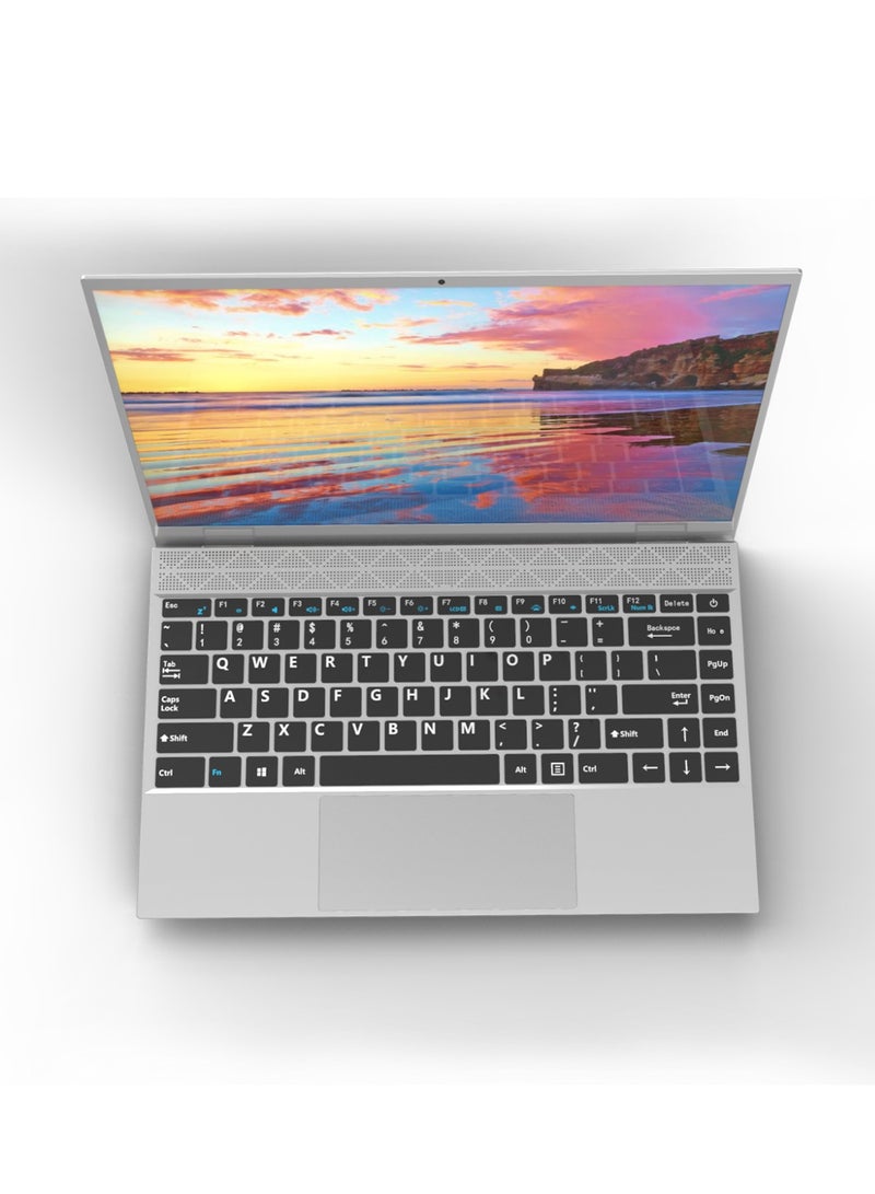 مول ويل حاسوب محمول مزود بشاشة عرض 14 بوصة، ومعالج بنتيوم J3710 وذاكرة وصول عشوائي سعة 8 جيجابايت/ذاكرة تخزين SSD سعة 256 جيجابايت/رسومات إنتل عالية الجودة الإنجليزية/العربية فضي -اسود - Image 4