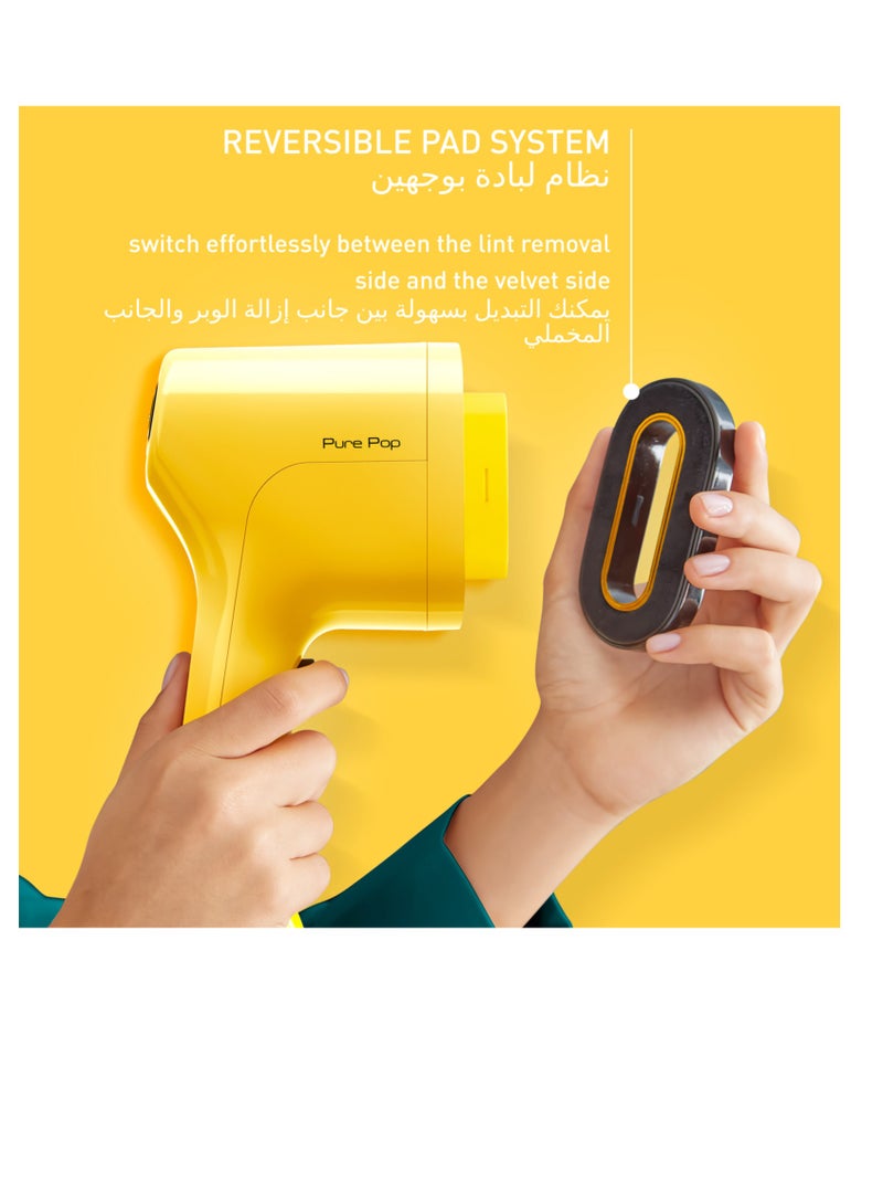 Tefal Garment Steamer|Pure POP|Steams/Purifies Garments|Steam Output Up to 20 g/min|Delicate Fabrics|Reversible Pad System|Travel-Friendly|2 Years Warranty 0.2 kg 1 W DT2026G0 Yellow - Image 3