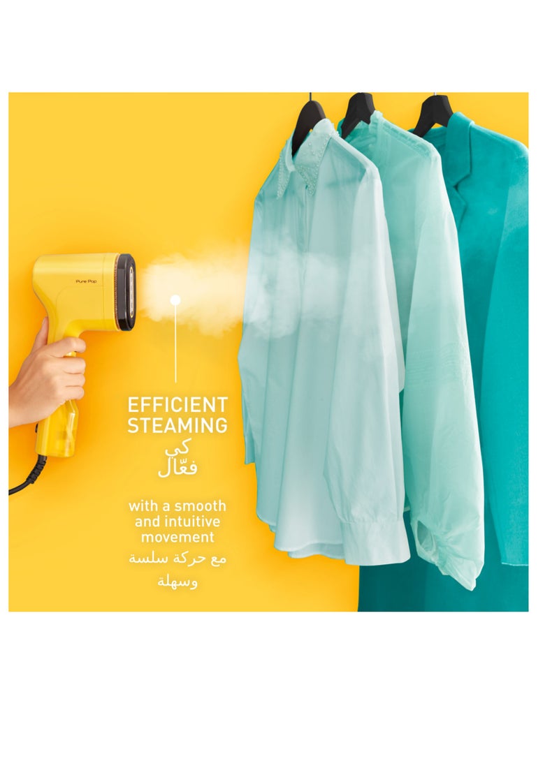 Tefal Garment Steamer|Pure POP|Steams/Purifies Garments|Steam Output Up to 20 g/min|Delicate Fabrics|Reversible Pad System|Travel-Friendly|2 Years Warranty 0.2 kg 1 W DT2026G0 Yellow - Image 2