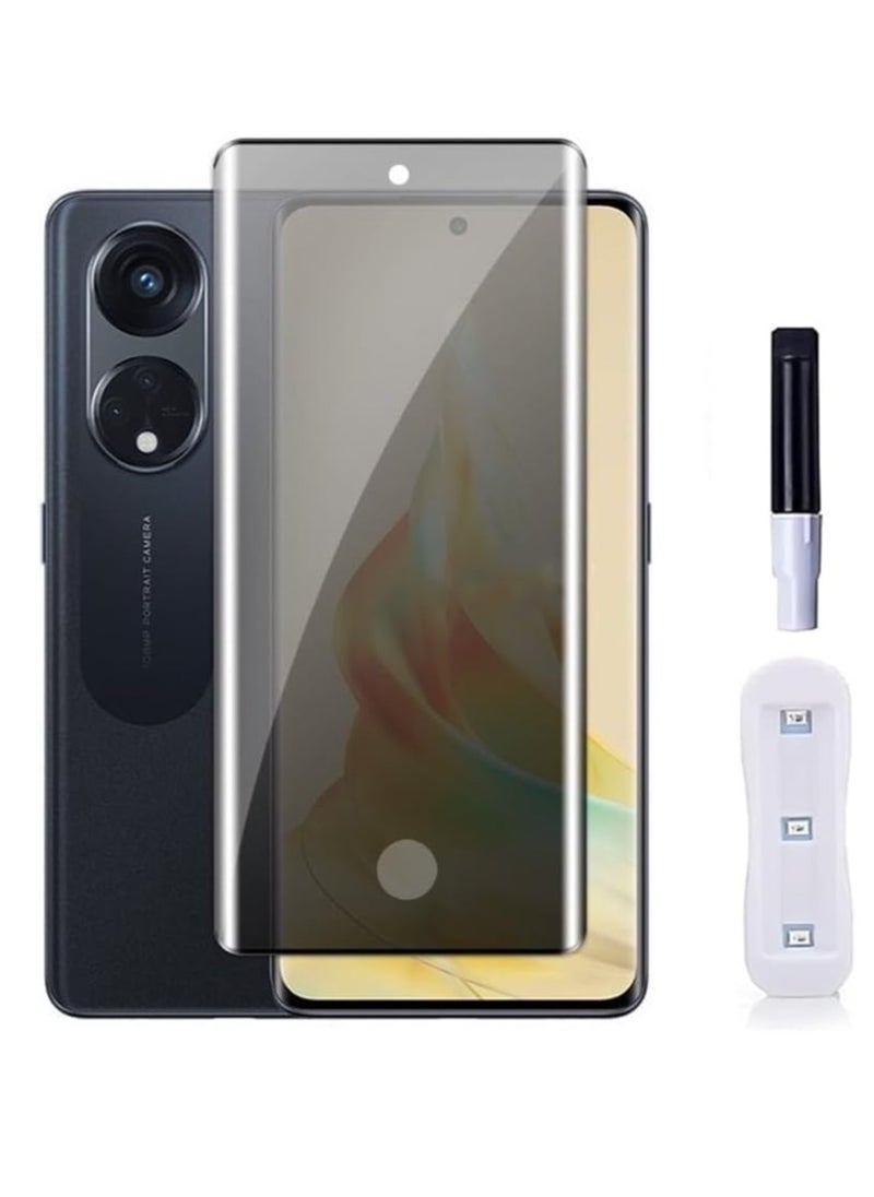 ماركة غير محددة - Privacy Screen Protector for OPPO Reno 8T 5G Glass Fingerprint Reader Support 3D Curved Anti-Spy Tempered Glass Screen Protector - Image 1