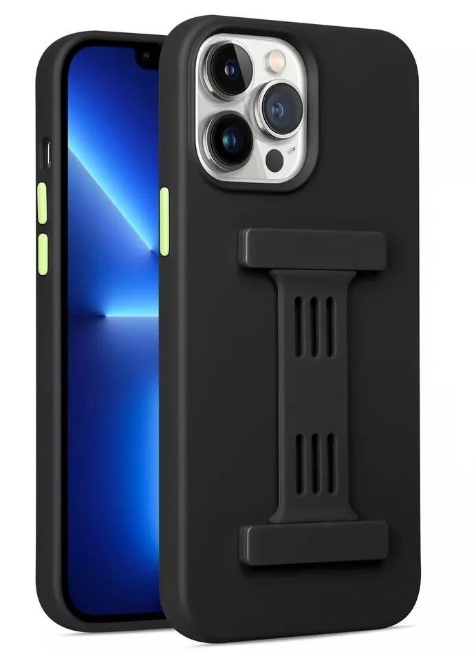 YOMNA - YOMNA Silicon Anti-Shock Phone Case With Magnetic Strip Supporting Wireless Charging For iPhone 13 Pro Max Black - Image 1