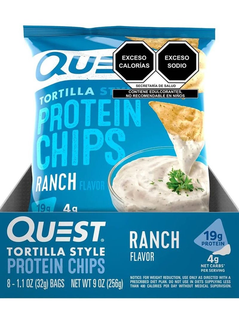 Quest Tortilla Style Protein Chips, Quest, Ranch Flavor, 8 Bags - Image 2