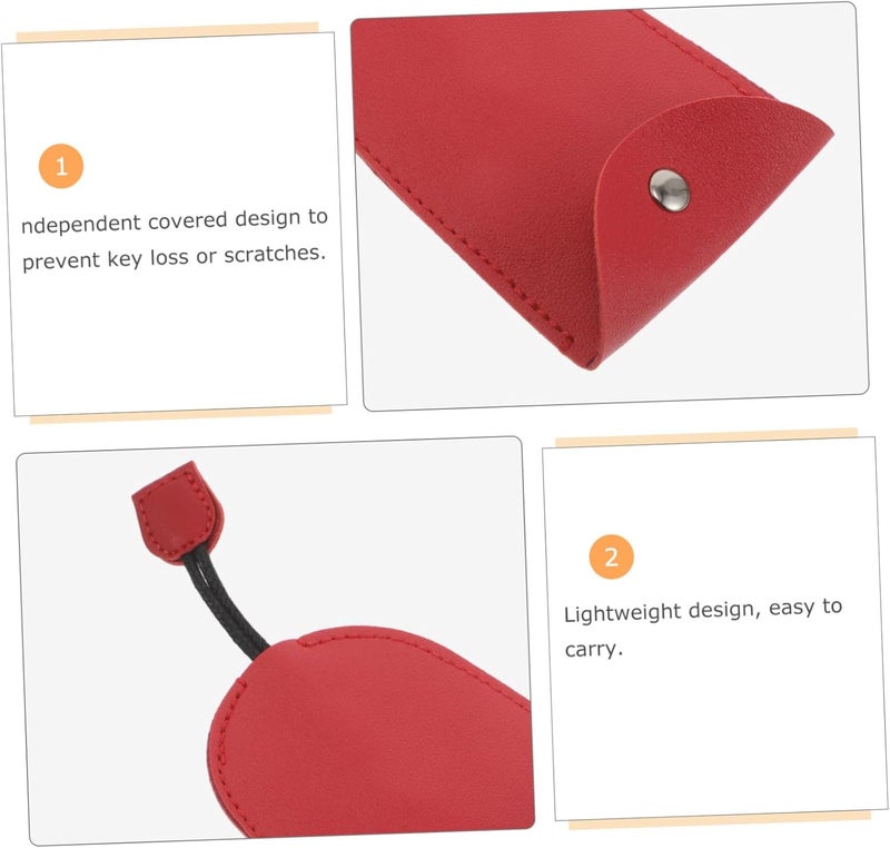 Garneck 5pcs Pu Leather Car Key Holder Keychain Protector Cover Waterproof Sleek Finish Stylish Key Fob Case Suitable for Office and Travel - Image 3