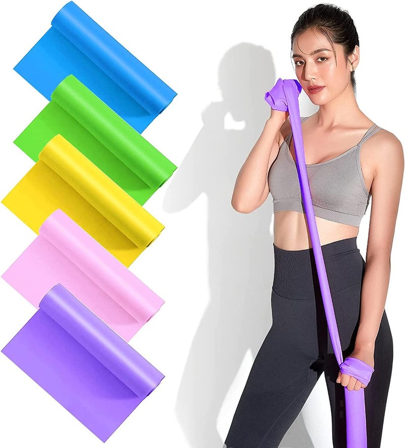 SKY-TOUCH Latex Resistance Bands Set of 5 - For Physiotherapy, Strength Training, Pilates & Yoga - Image 1