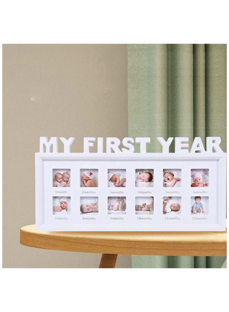 First Year Baby Picture Frame 12 Months Milestone Photo Frames Album Gifts  - Image 1
