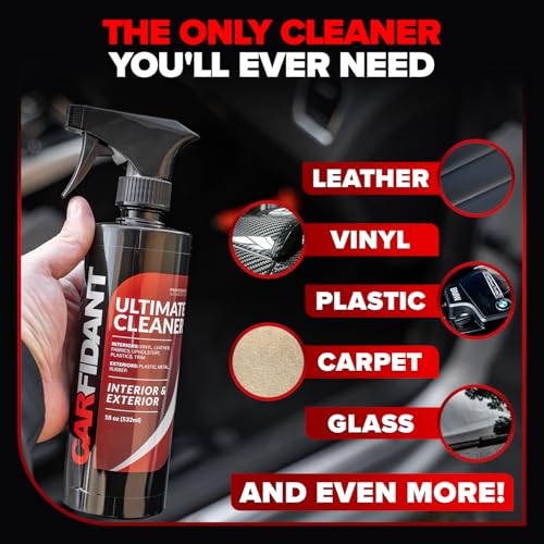 Carfidant Interior Car Cleaner - Removes Stains & Deep Cleans Car Seats, Leather, Fabric, Upholstery, Plastic, Dashboard & More - Car Cleaning Kit & Interior Detailer Spray - 18oz - Image 2