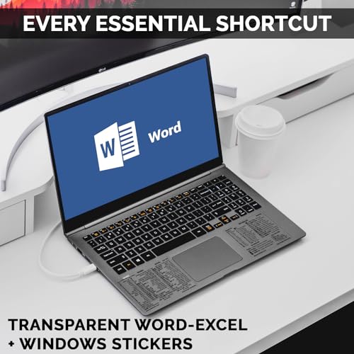 SYNERLOGIC Windows + Word/Excel (for Windows) Quick Reference Guide Keyboard Shortcut Stickers, No-Residue Vinyl (Clear/Large/Combo) - Image 2