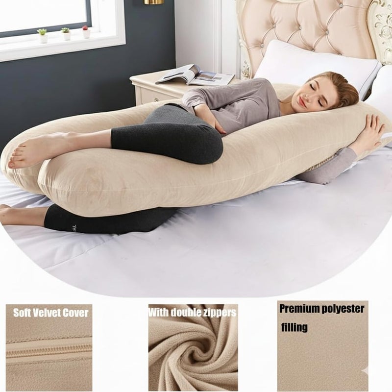 Maternity Pillow U-Shaped Full Body Pregnancy Cushion with Removable Cover Back Belly Legs Hip Support for Sleeping Multi-Purpose Nursing Relax Pillow for Women - Image 5