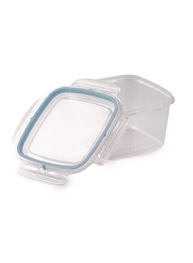 Snips 3-Piece Plastic Square Food Container Set Clear and Blue 1 Liter 000868 - Image 3