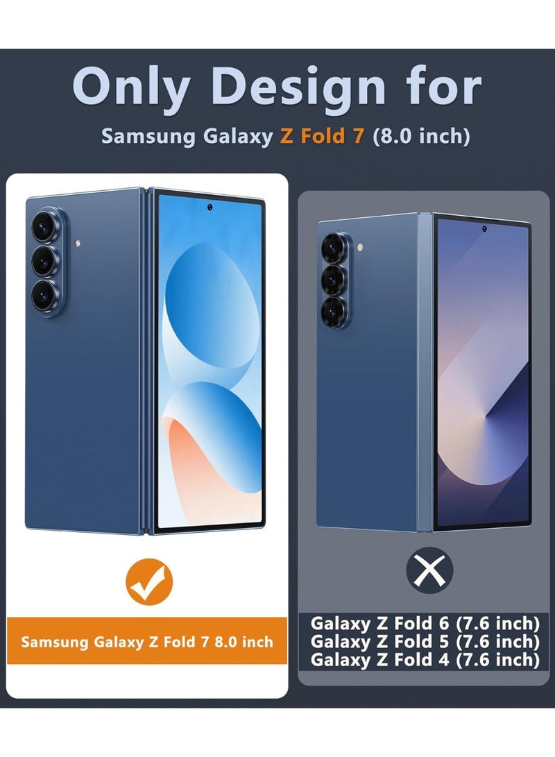 Magnetic for Samsung Galaxy Z Fold 7 Case, Come with HD Tempered Glass Screen Protector, Anti Yellowing, Hard PC Back Soft Edge Cover, Transparent - Image 2