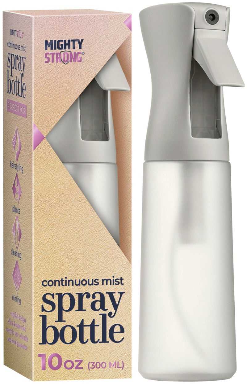 MIGHTY STRONG 10 OZ Continuous Spray Bottles - Ultra Fine Mist Sprayer | Water Spray Bottle For Hair Stuff, Mister Spray Bottle For Plants Mister | Hair Spray Bottles For Hairstyling, Cleaning, Salons - Image 1