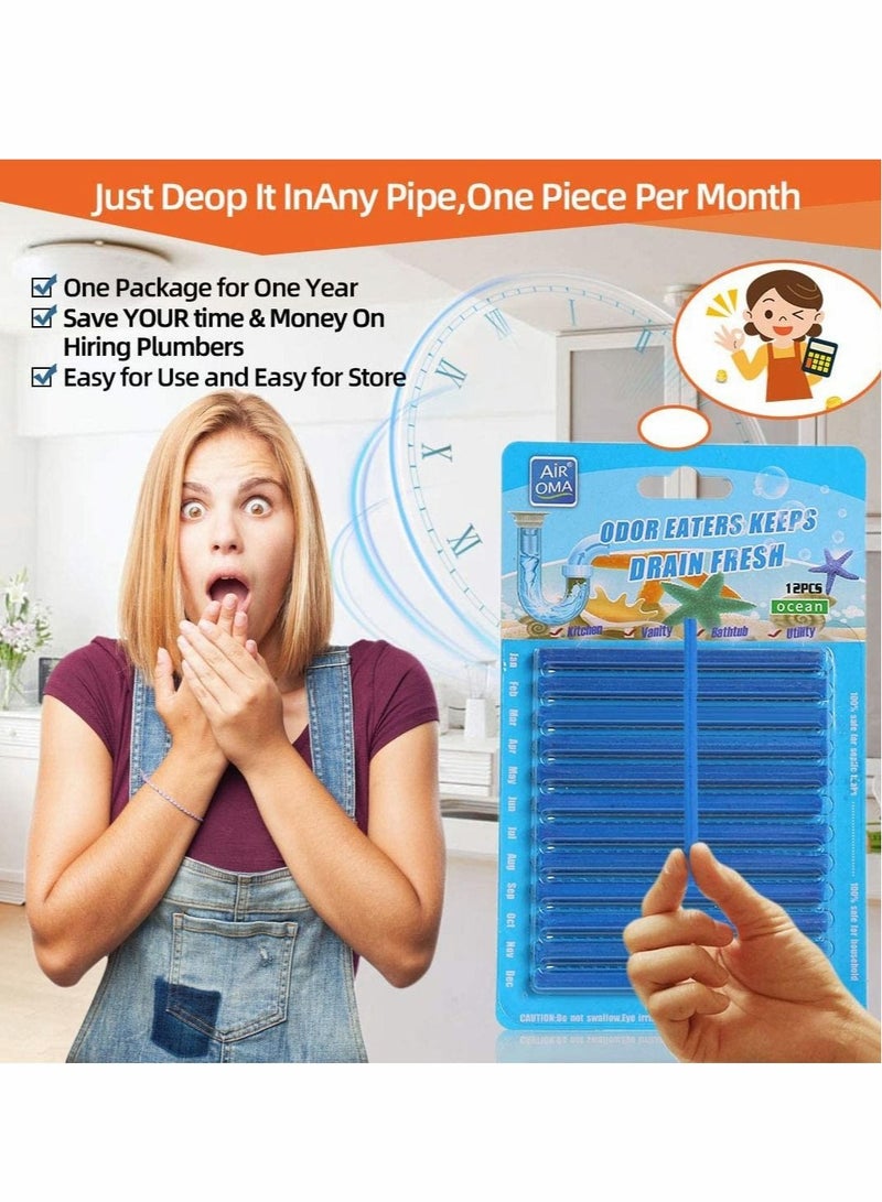 Drain Cleaner Stick, 48Pcs Drain Sticks Deodorizer, Bathroom Sink Drain Cleaning Tool, for Kitchen Shower Bathroom, Toilet, Sink Freshener - Image 5