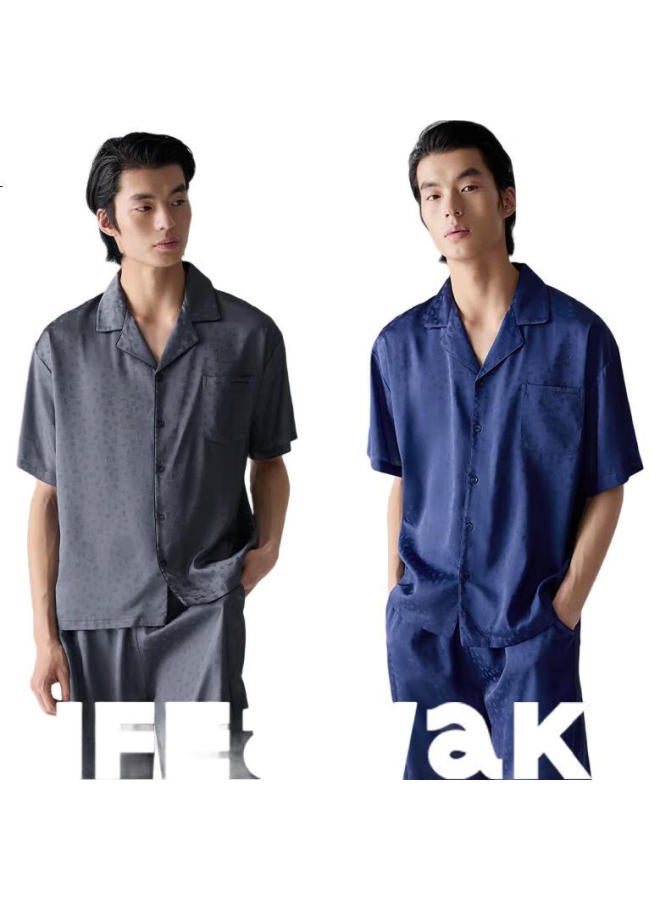 HLA Hailan Home 【Chen Zheyuan Same Style】Men'S And Women'S 25 New Ice Silk Jacquard Cool Feeling Anti-Static Short Sleeve Shorts Home Wear - Image 1