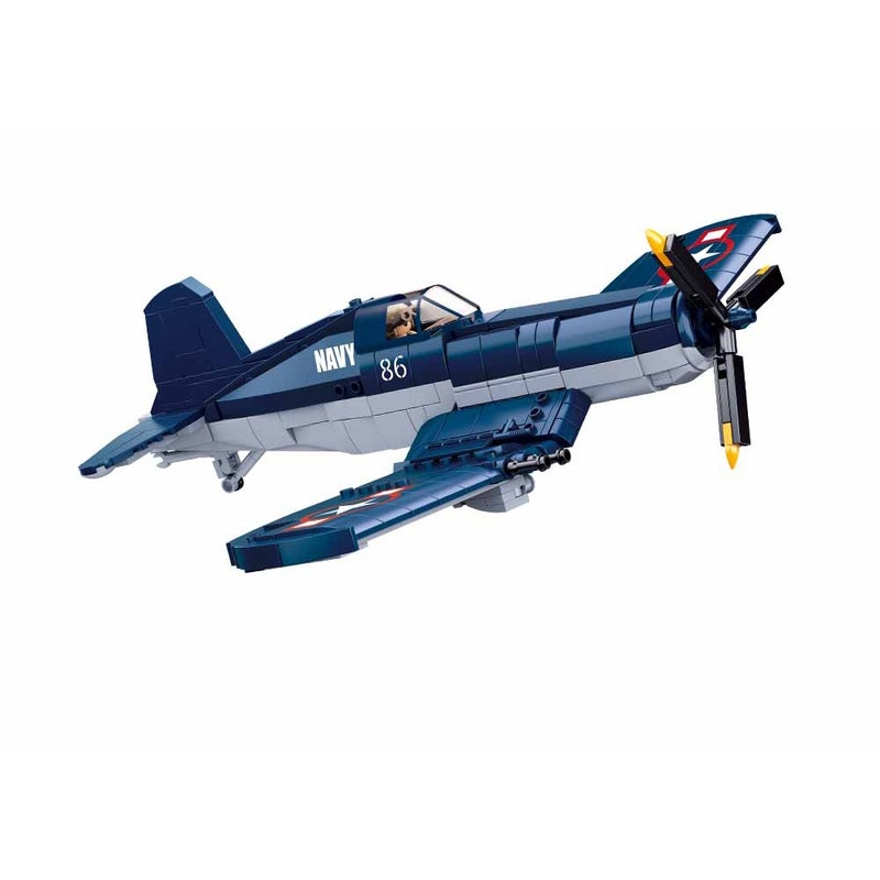 Sluban - WWII Army F4U American Fighter Aircraft Bricks Set 550 Pieces - M38-B1109 - Image 2
