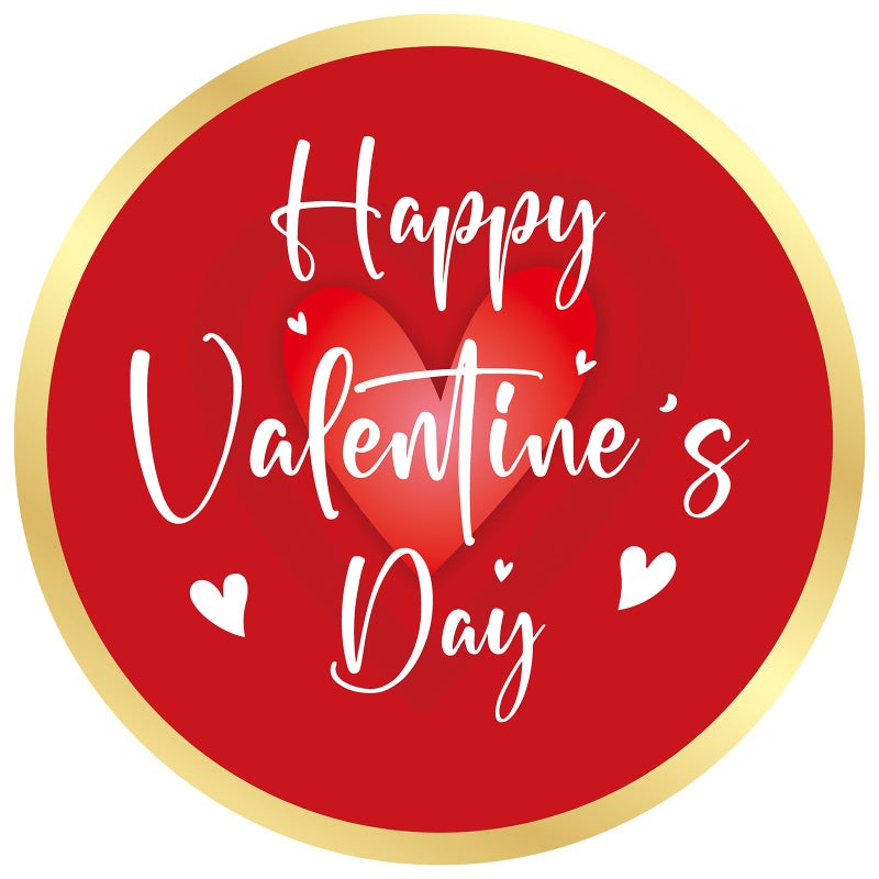Anwyll Valentines Day Gift Stickers - Red Happy Valentine's Day Heart Stickers 60Pcs 2Inch Gold Valentines Love Sticker Self-Adhesive Happy Valentine's Envelope Seal Label Sticker for Card Party Decor - Image 1