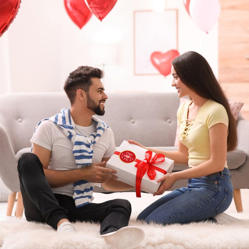 Anwyll Valentines Day Gift Stickers - Red Happy Valentine's Day Heart Stickers 60Pcs 2Inch Gold Valentines Love Sticker Self-Adhesive Happy Valentine's Envelope Seal Label Sticker for Card Party Decor - Image 4