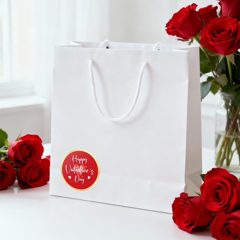 Anwyll Valentines Day Gift Stickers - Red Happy Valentine's Day Heart Stickers 60Pcs 2Inch Gold Valentines Love Sticker Self-Adhesive Happy Valentine's Envelope Seal Label Sticker for Card Party Decor - Image 5
