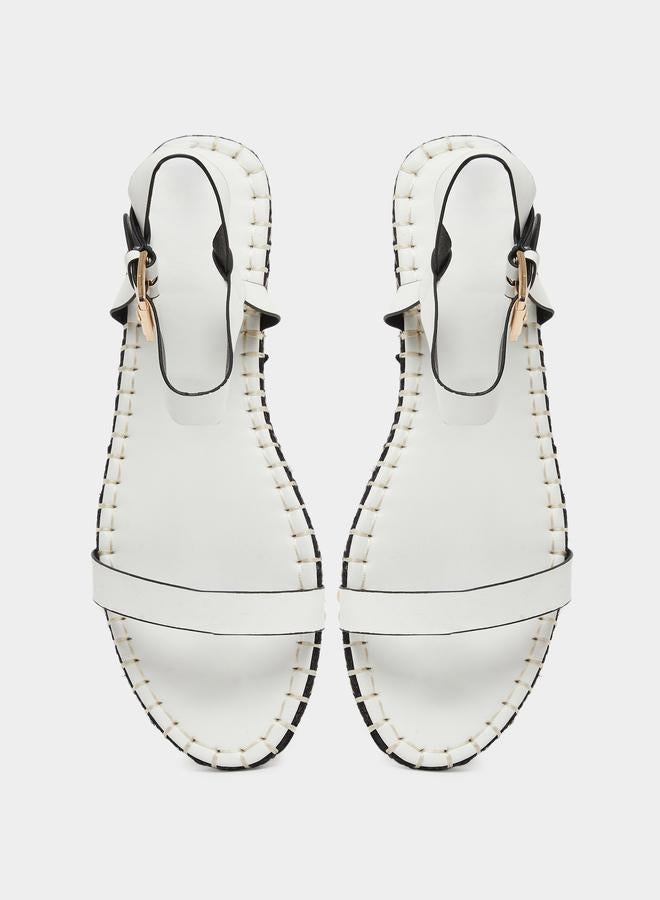 Raid Bambie White Ankle Strap Flat Espadrilles - Image 5