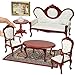 iLAND Victorian Dollhouse Furniture Set Doll House Furniture and Accessories Miniature Dollhouse Sofa with 112 Scale Accessories 8pcs Mothers Gift Wife Gift Bookshelf Dcor - Image 4