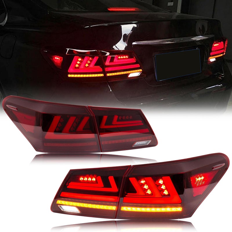 inginuity time LED Facelift Tail Lights for Lexus ES350 ES330 20062012 Red Rear Lamps Startup Animation Sequential Signal Replacement Kit Assembly