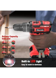 Cordless Drill Driver 21V Cordless Hammer Drill With 1 Batteries 2.0Ah 25+3 Torque 42N.M Max Electric Drill 2 Speed Led Light - pzsku/Z1F2439444B0C6FC9C6F6Z/45/_/1740672356/a835342c-1a3d-4354-95f5-c574f8cba4ff