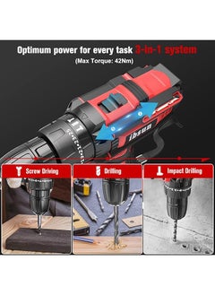 Cordless Drill Driver 21V Cordless Hammer Drill With 1 Batteries 2.0Ah 25+3 Torque 42N.M Max Electric Drill 2 Speed Led Light - pzsku/Z1F2439444B0C6FC9C6F6Z/45/_/1740672366/41573be5-3fab-4176-a4ff-837d4e940dee