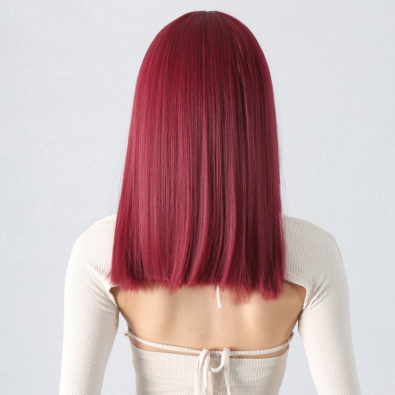 Women's Fashion Wig Long Straight Wig with Bangs Trendy Ladies' Hair Wig with Hair Net for Women Party Daily Use - Image 4