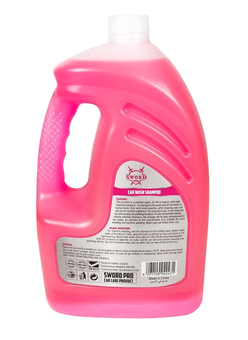 Sword Pro Premium Car Wash Shampoo 5L High Foam Formula, Streak-Free Cleaning, Safe on Paint, For Bucket, Sponge & Spray Gun Use, Concentrated Formula for Professional Car Detailing, SW380  - Image 3