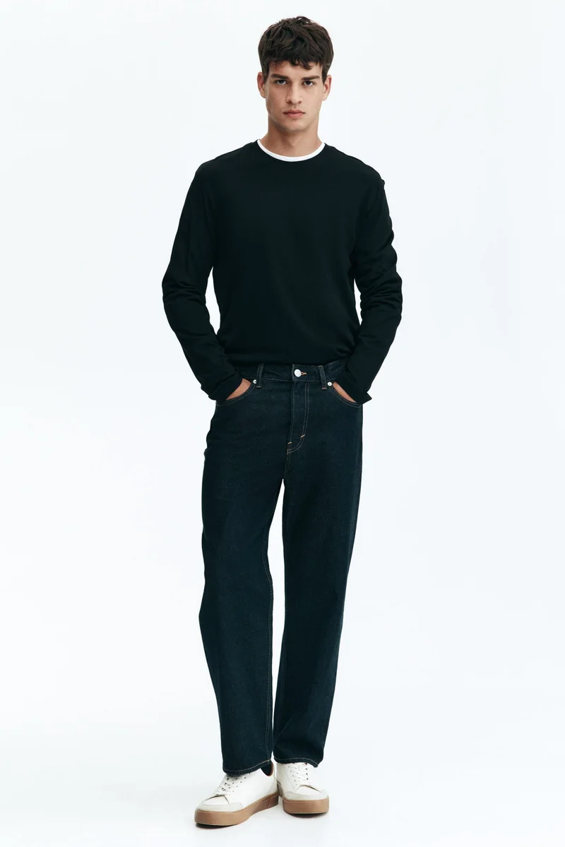 اتش اند ام بلوزة من الجيرسيه بقصة عادية