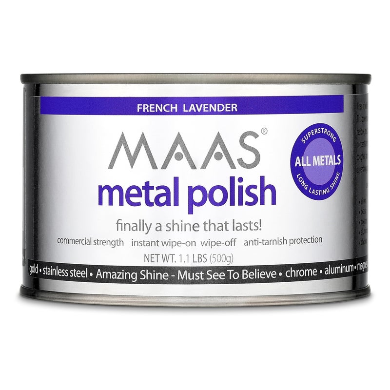 MAAS metal polish MAAS Metal Polish 1.1lb Can, Universal Metal Cleaner for All Metals, Clean, Polish, and Protect Silver, Gold, Brass, Copper, Stainless Steel, and More, Tarnish Remover and Silver Cleaner for Jewelry  - Image 1