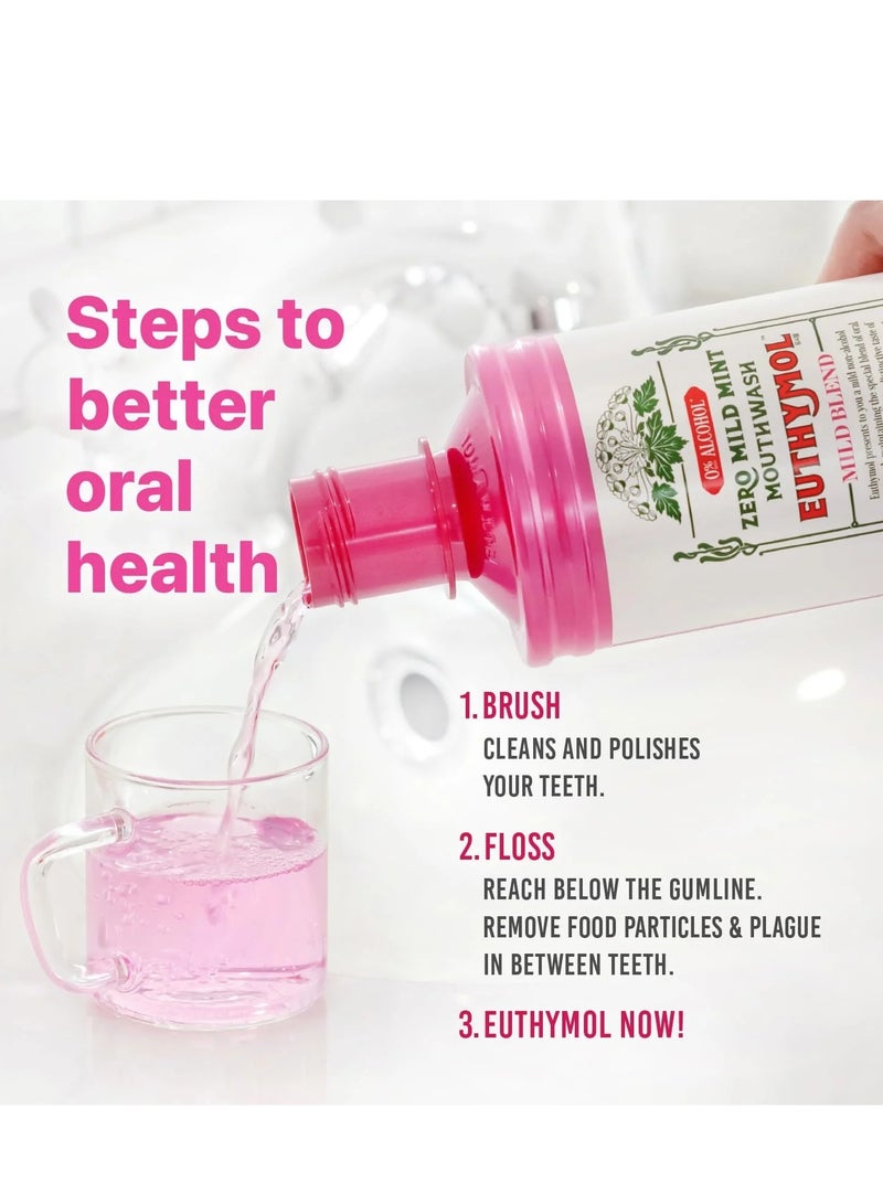 Euthymol غسول فم إيثيمول بنكهة النعناع البارد 500 مل، يحتوي على فلورايد، خالي من الكحول، نكهة قوية مميزة، يقلل من اللويحات، ينظف اللثة، يحافظ على صحة الأسنان واللثة، ينعش النفس، رعاية يومية منعشة للفم والأسنان - Image 5