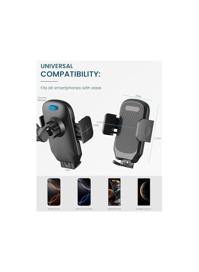 S-TOP Rear View Mirror Phone Holder, 360° Rotation, Aluminum Mount for All Cell Phones, Adjustable Visor Clip Car Phone Mount, Multi-Angle Adjustment and Secure Fit - Image 5