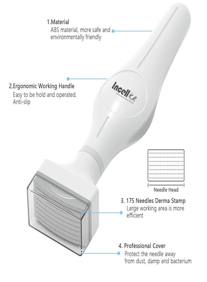 INCELLICE Derma Stamp, INCELLICE 175 Titanium Microneedle Stamp for Face, Derma Roller Stamper for Home Use - Image 2