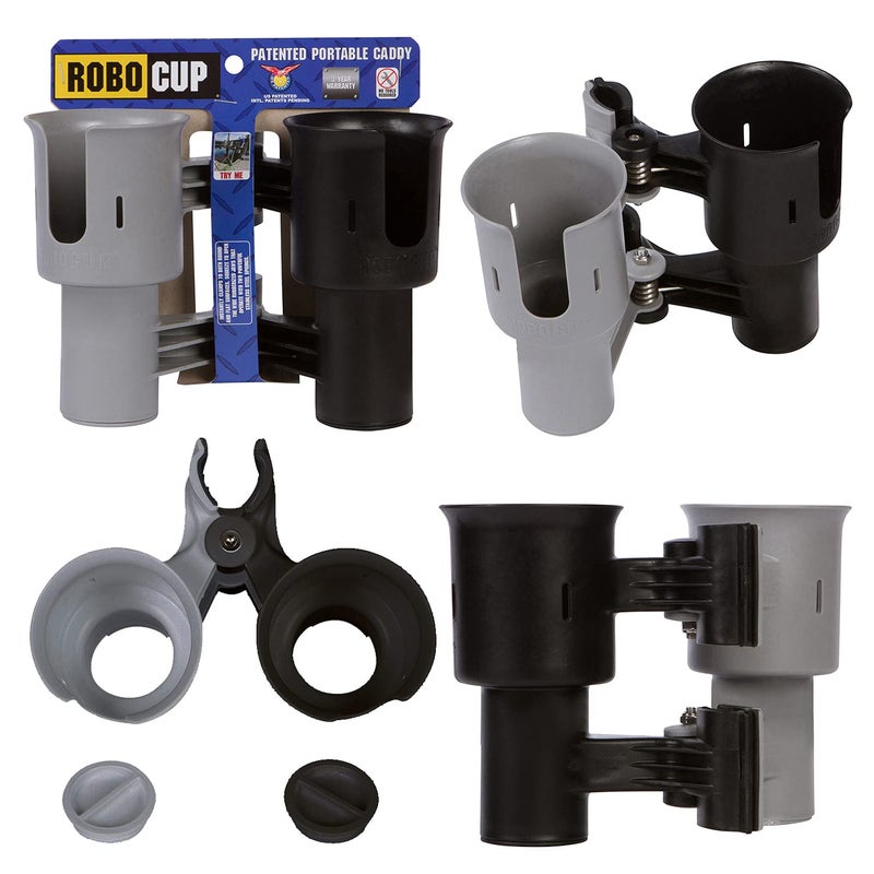 ROBOCUP, Black&Gray, Updated Version, Best Cup Holder for Drinks, Fishing Rod/Pole, Boat, Beach Chair, Golf Cart, Wheelchair, Walker, Drum Sticks, Microphone Stand - Image 2