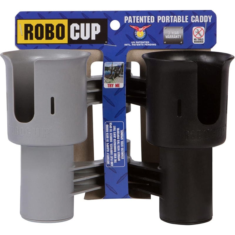 ROBOCUP, Black&Gray, Updated Version, Best Cup Holder for Drinks, Fishing Rod/Pole, Boat, Beach Chair, Golf Cart, Wheelchair, Walker, Drum Sticks, Microphone Stand - Image 1