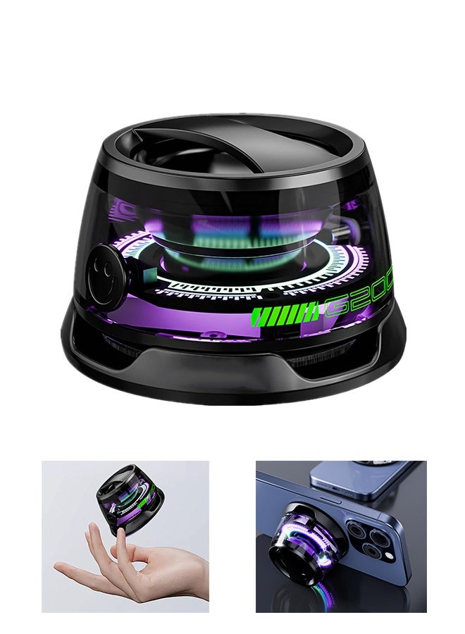 مكبر صوت بلوتوث محمول 6 ساعات تشغيل، قابل للطفو، إقران ستيريو لاسلكي، مع شحن من النوع C، مكبر صوت لاسلكي يدعم اتصال سلسلة ثنائي الجهاز، يتميز بملحق مغناطيسي وإضاءة RGB، مثالي للاستخدام المنزلي والخارجي والمشي لمسافات طويلة، أسود - Image 1