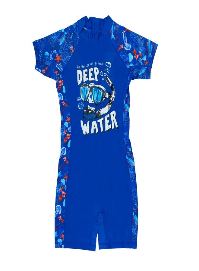 KRESHU Baby Kids One Piece Swimwear Sun Protection Quick Swimming Suit Design Toddler Summer Bathing Suit for Girls Baby Boys Kids (Pack of 1) - Image 1