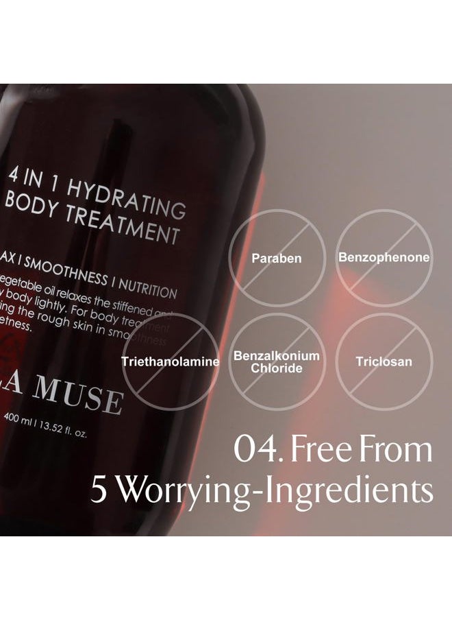 LM LA MUSE 4-in-1 Hydrating Body Treatment 13.5 fl oz - Moisturizing Barrier with Natural Oils & Calming Aromatherapy | Fast-Absorbing, Non-Sticky Formula | Paraben-Free, For Sensitive Skin & All Seasons  - Image 5