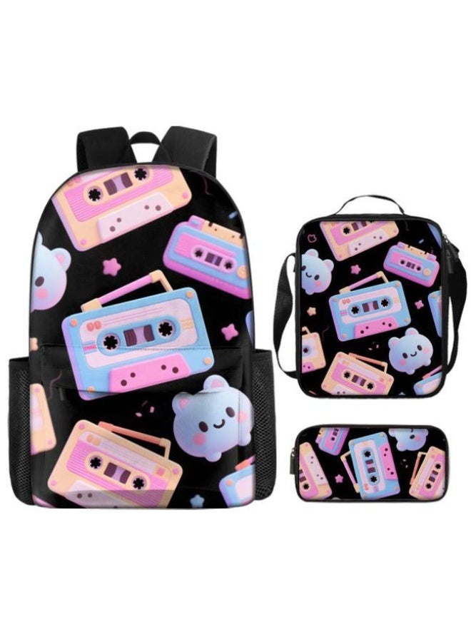 [Super new special offer] Cartoon theme bag three-piece set | double-shoulder + hand-held + storage pen bag | gift self-use good-looking - 933  - Image 2