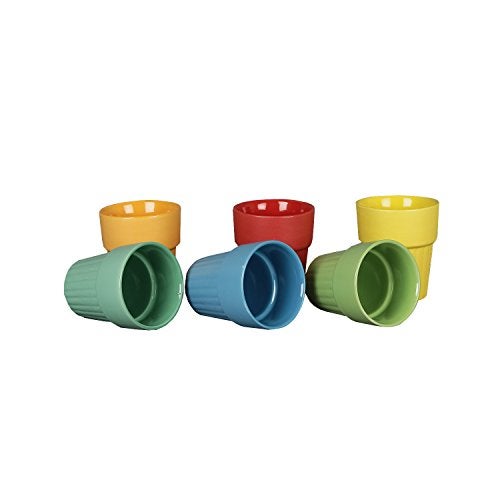 miah decor Tea Chai Milk Coffee Small Glass/Cups/Mug (Multicoulour) 150 ml -Set of 6 Stoneware Cutting Chai Glasses; Microwave & Diswasher Safe - Image 5