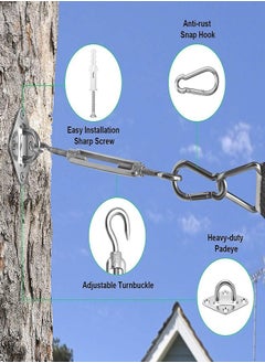 Generic Shade Sail Hardware Kit 24pcs, 304 Stainless Steel Sunshades Canopy Installation Kit for Install Rectangle & Triangle Shade Sails Deck Garden Lawn Patio Outdoor Metal Sail Shade Hardware (6' )  - Image 2