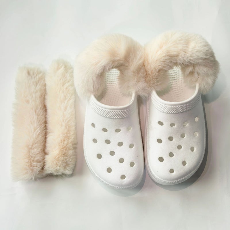 Plush-Lined Clogs With Removable Fur Covers, Winter Cotton-Lined Warm Women'S Fur Slippers, Men'S Cotton Covers, Washable - Image 1