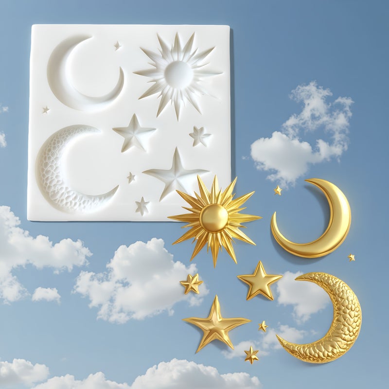 Creative Sun Moon Stars Cake Mold for Kitchen Baking Decor - Image 2