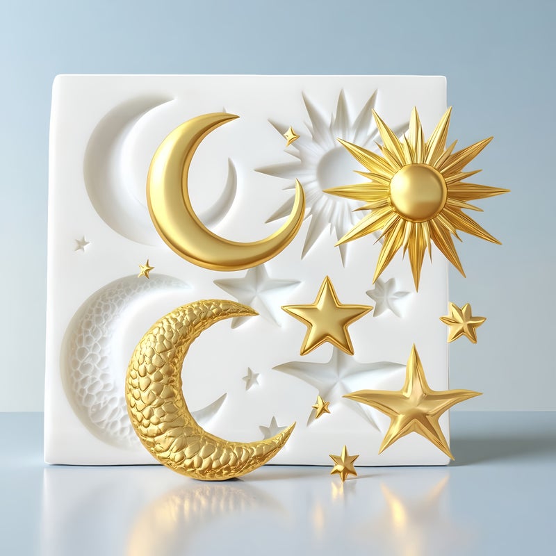 Creative Sun Moon Stars Cake Mold for Kitchen Baking Decor - Image 1