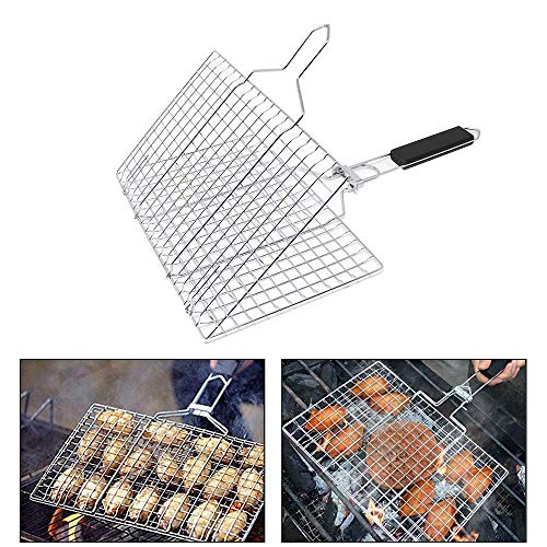 Delavala BBQ Grilling Basket with Removable Handle for Fish, Vegetables, Steak, Shrimp, Meat, Food,Stainless Steel Grill - Image 4